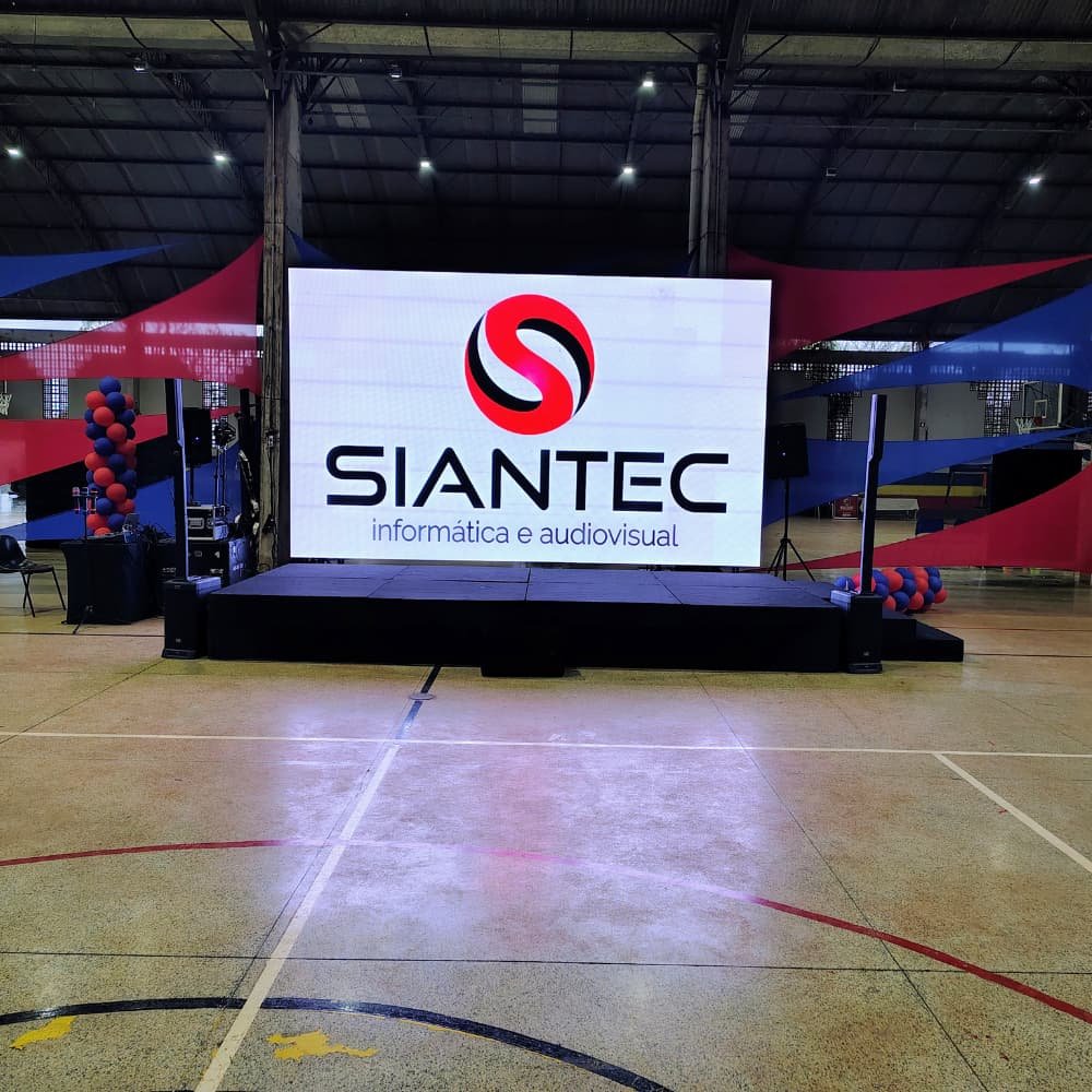 painel led montado me palco evento festivo